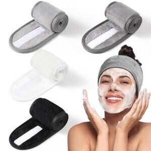 4 Pack Spa Headbands for Women, Lengthened Adjustable Makeup Headbands